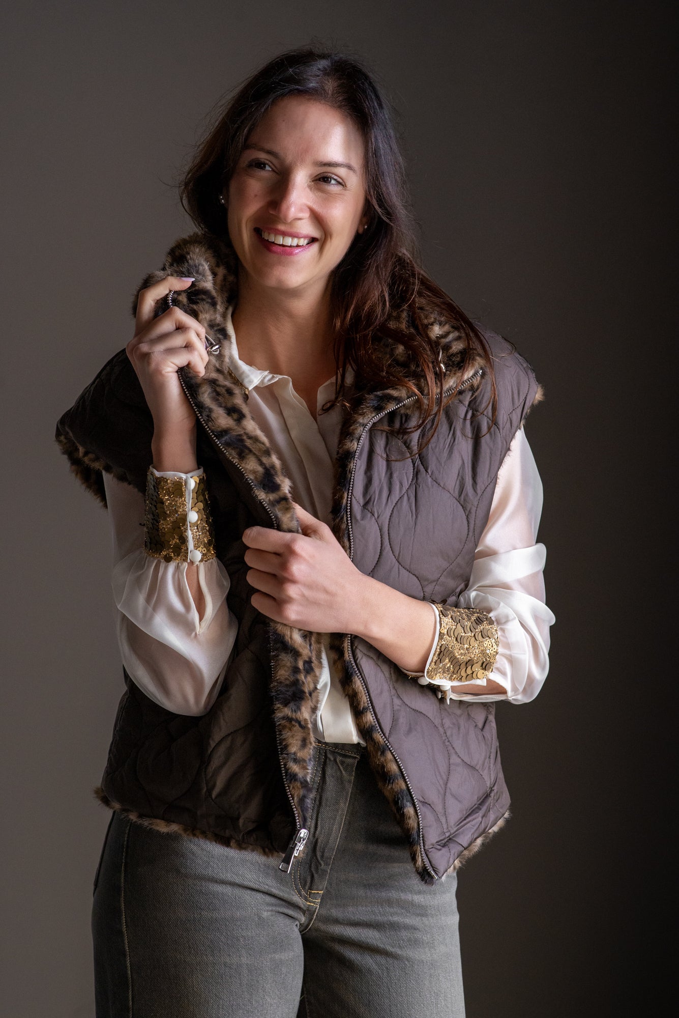 Gilet ecofur reversibile