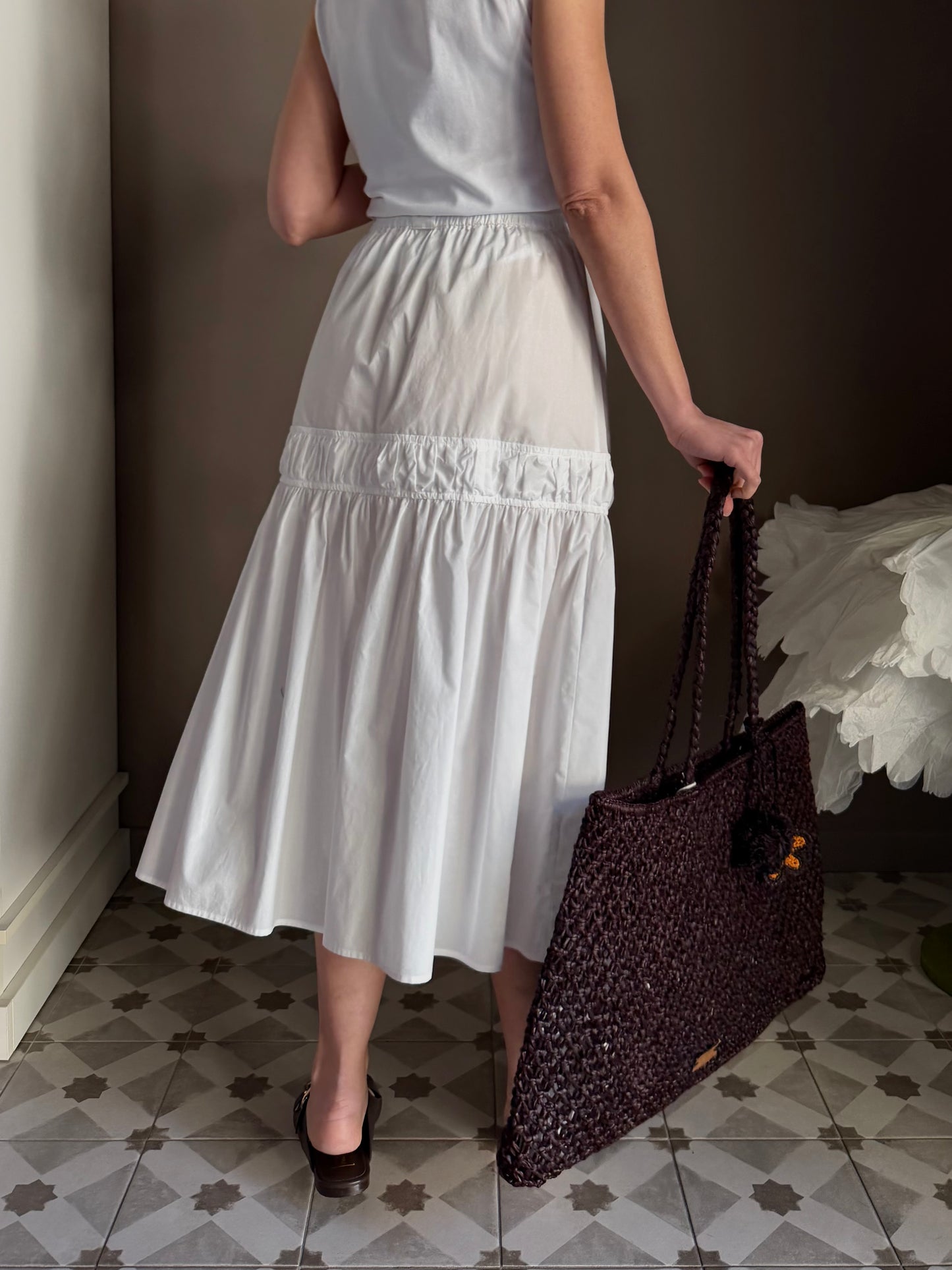 Gonna in Popeline di Cotone Bianca – Patrizia Pepe