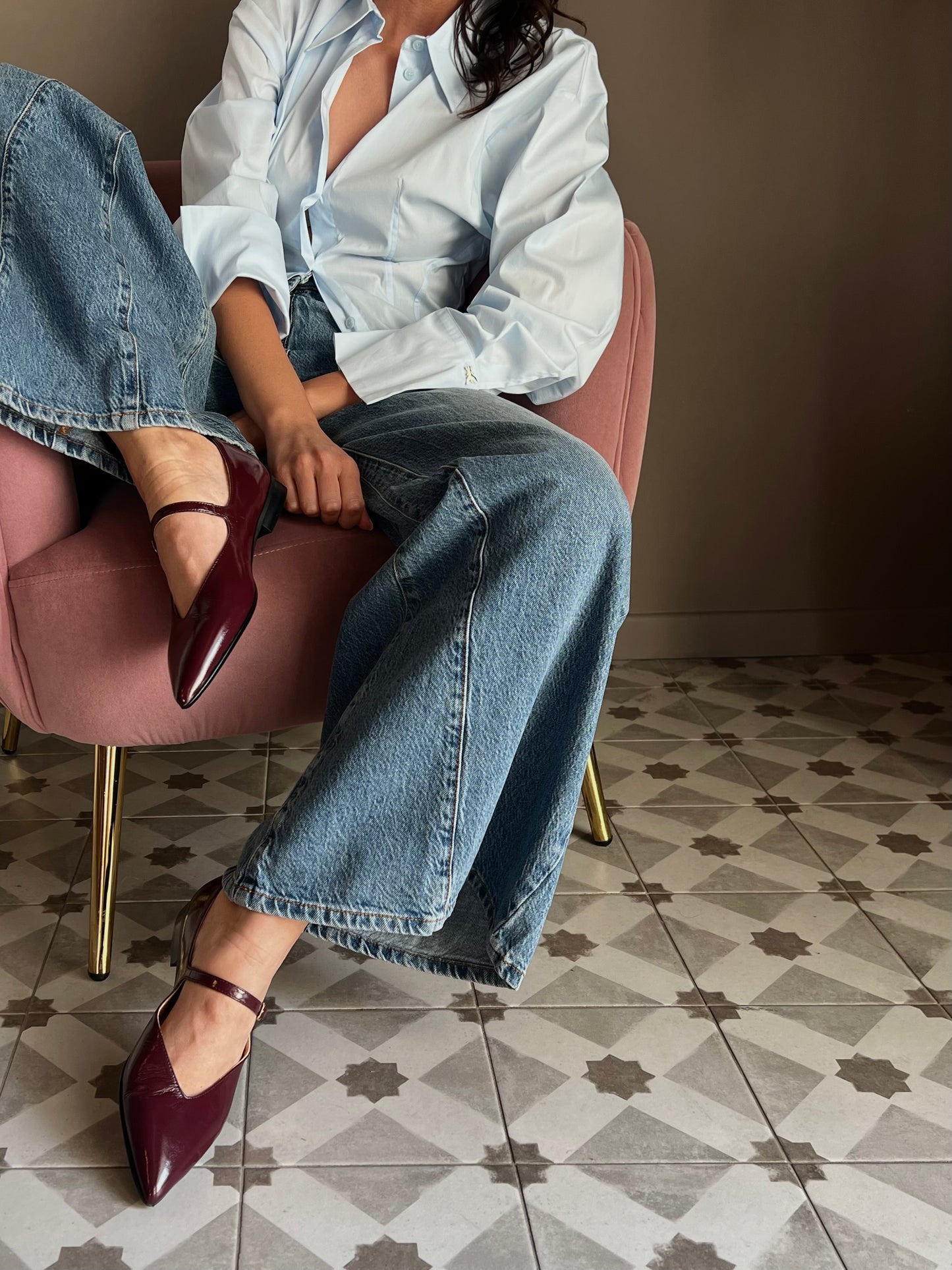 Scarpa bassa Mary Jane bordeaux