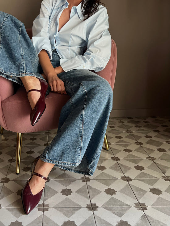 Scarpa bassa Mary Jane bordeaux
