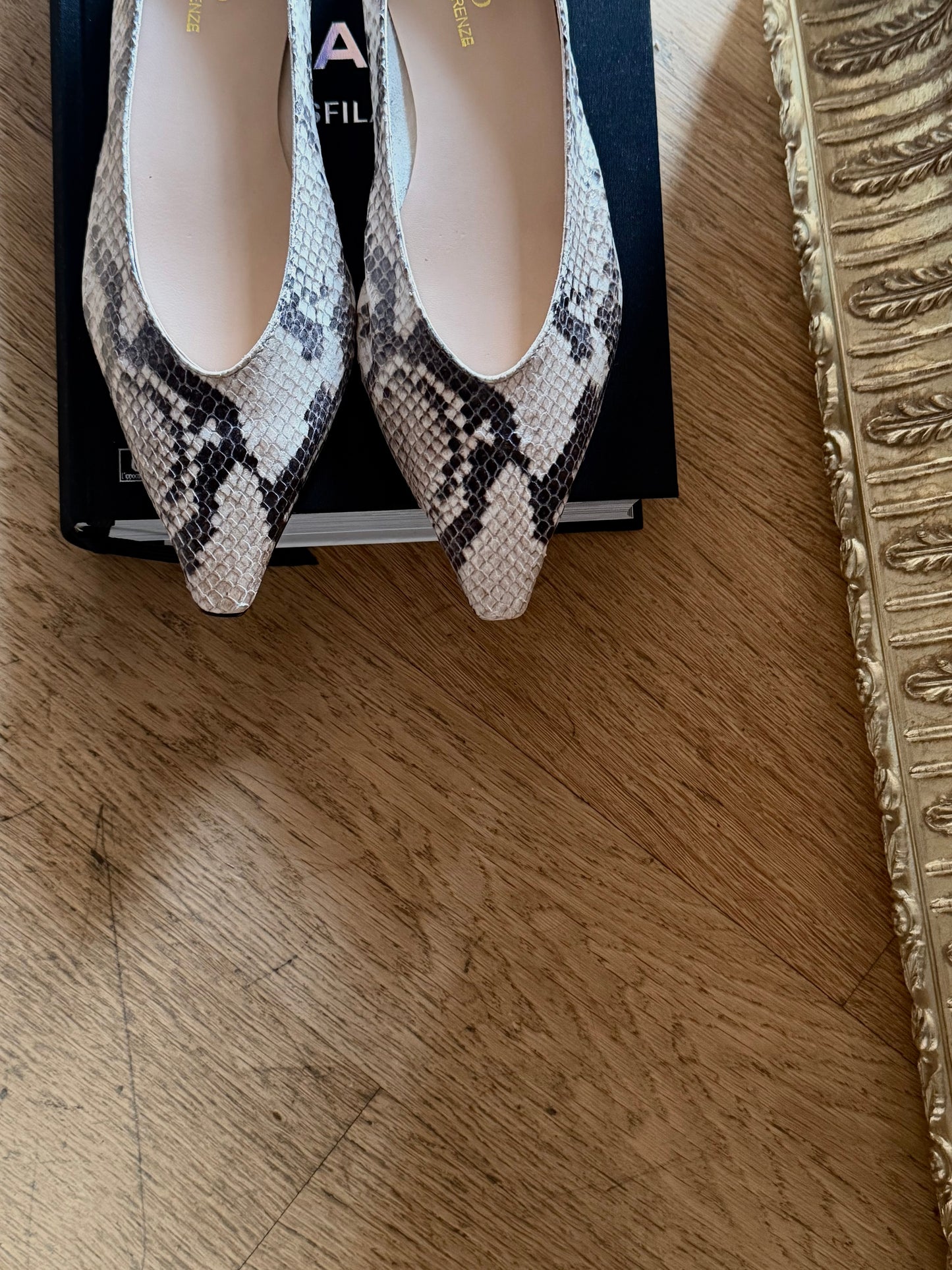 Ballerina flat in pelle stampa pitone