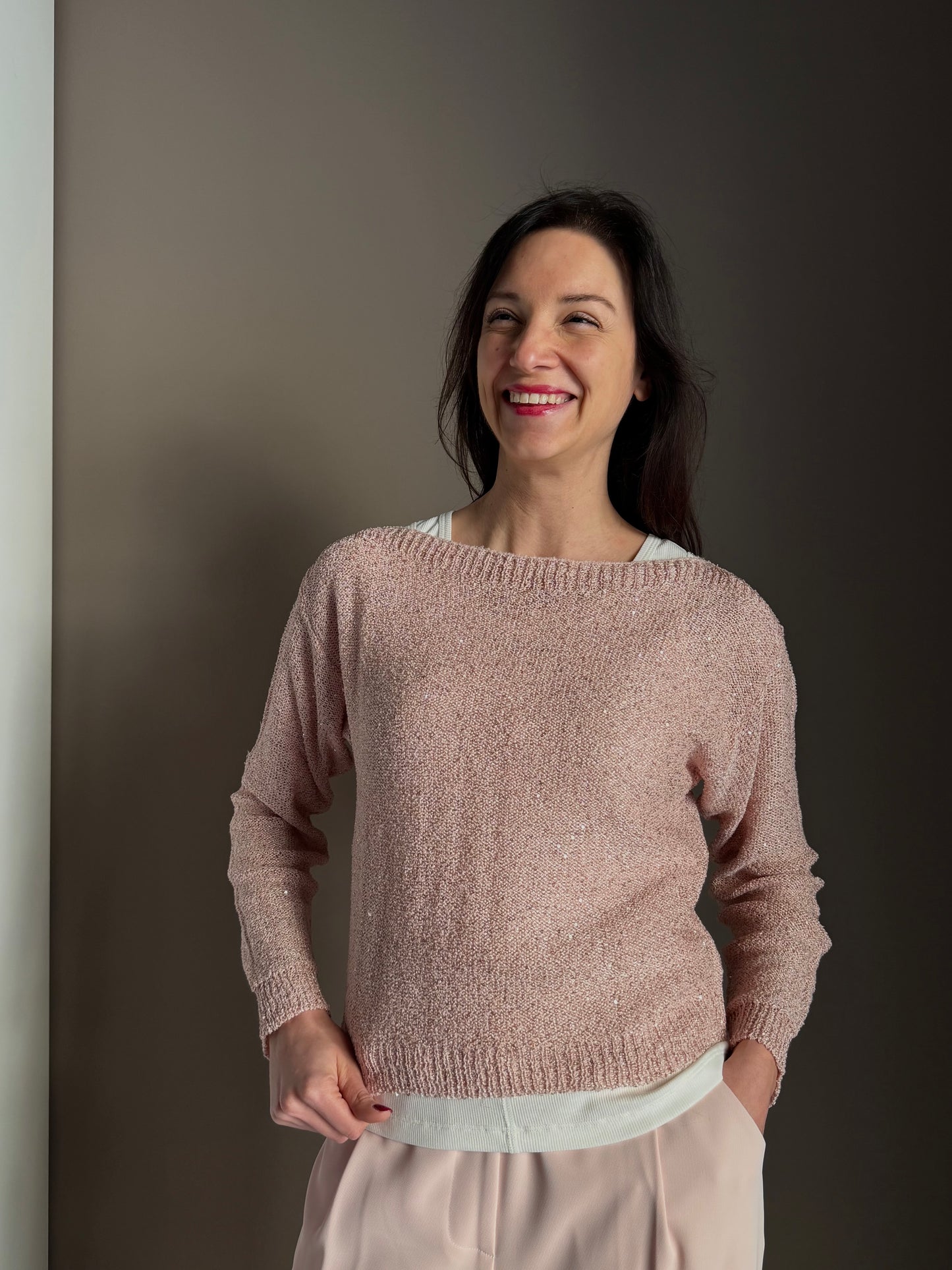 Maglia con micro paillettes
