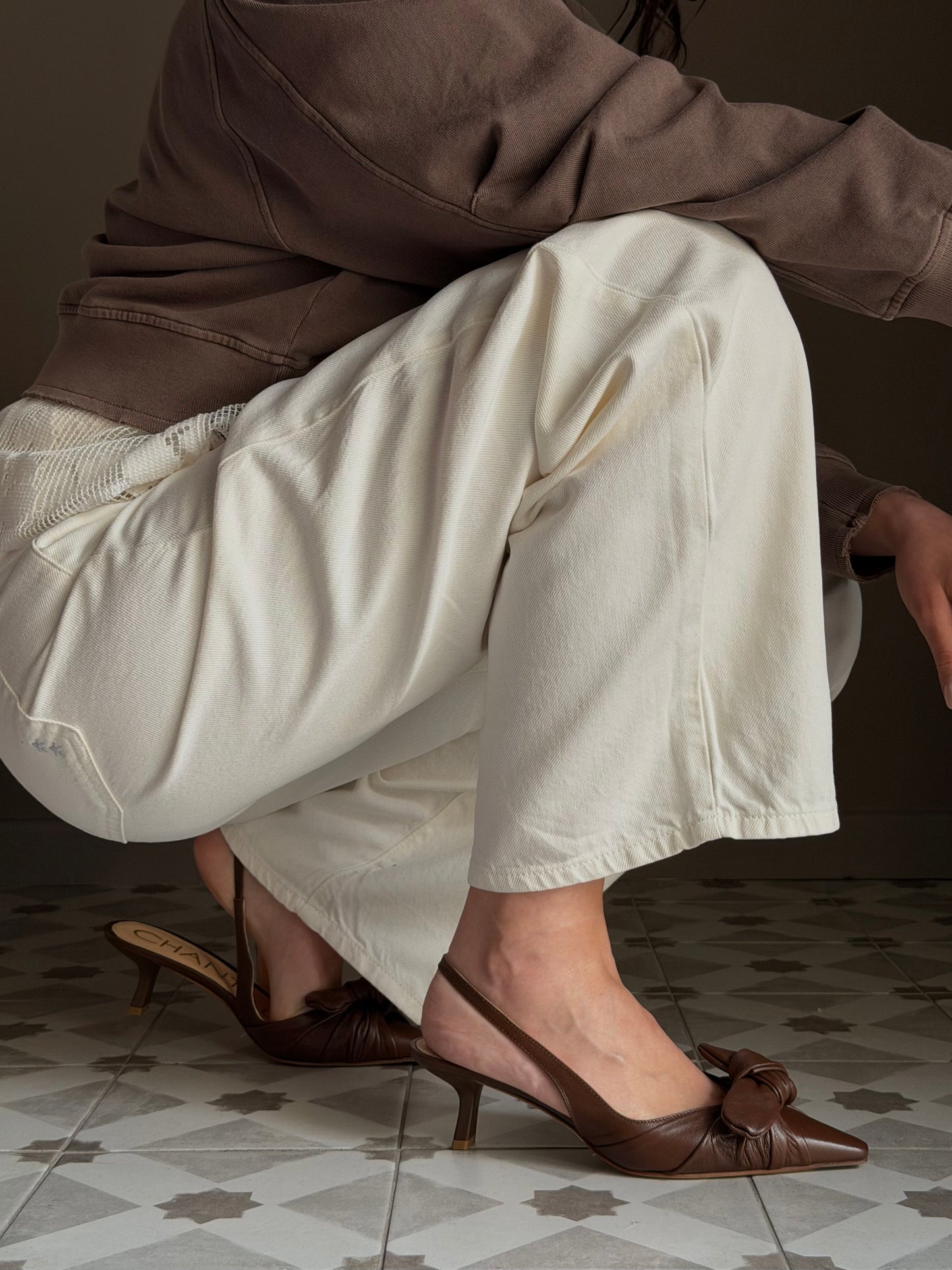 Decolletè in nappa con nodo