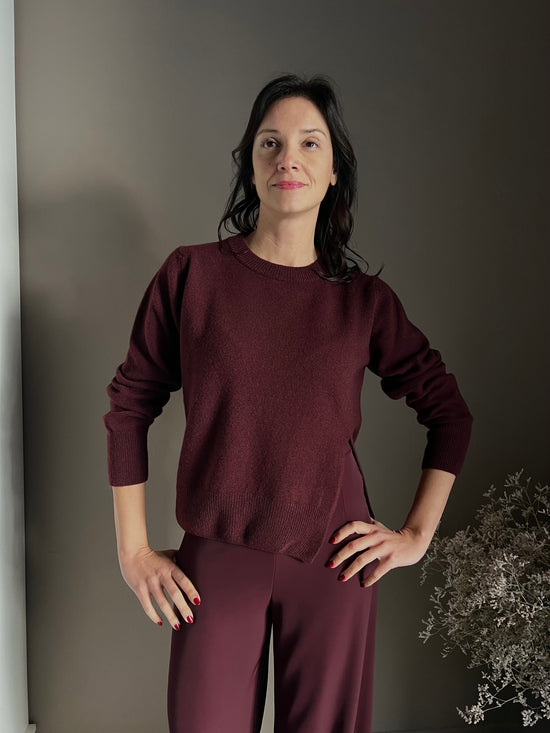 Maglia girocollo in lana merinos