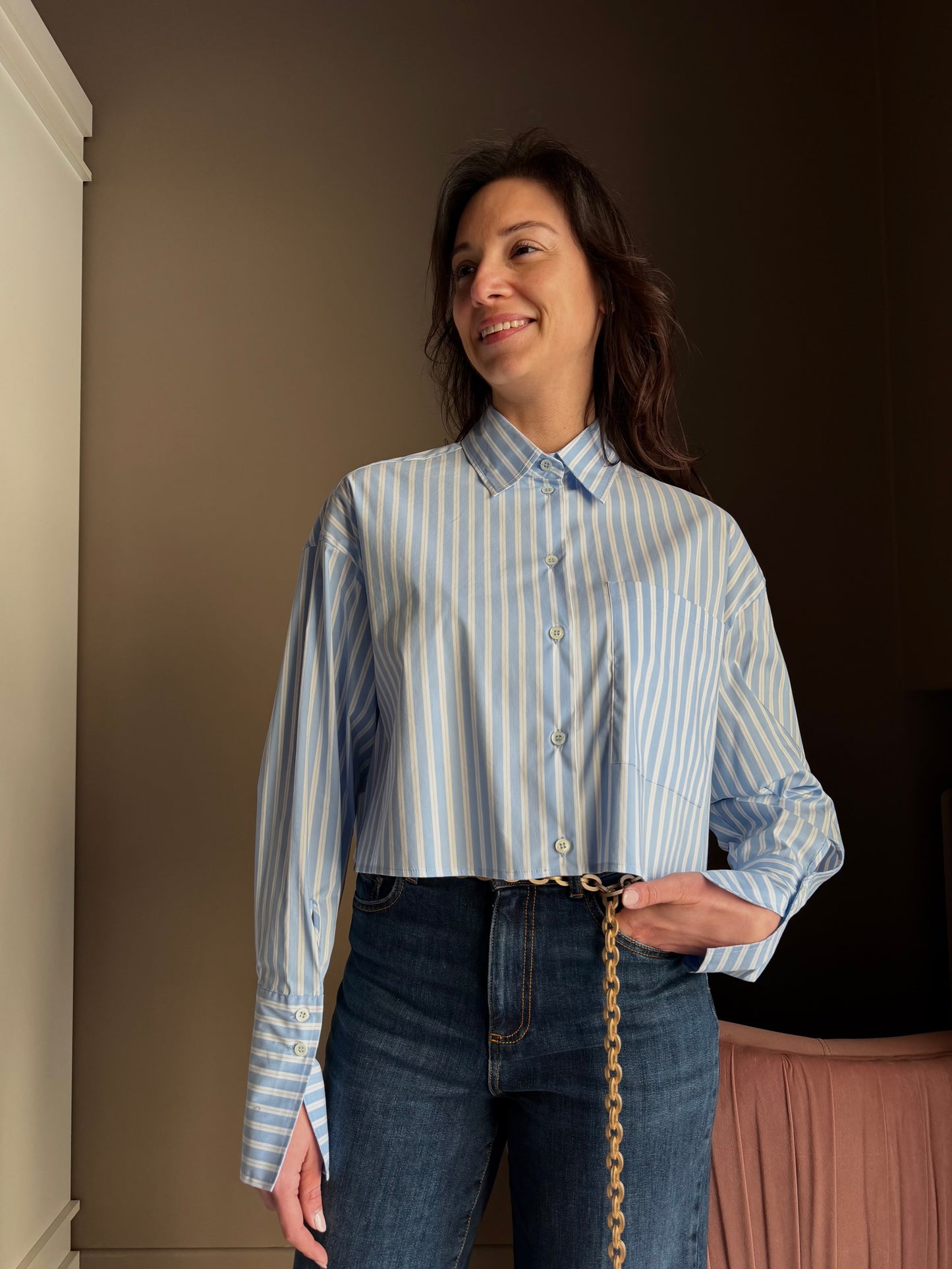 Camicia boxy cropped