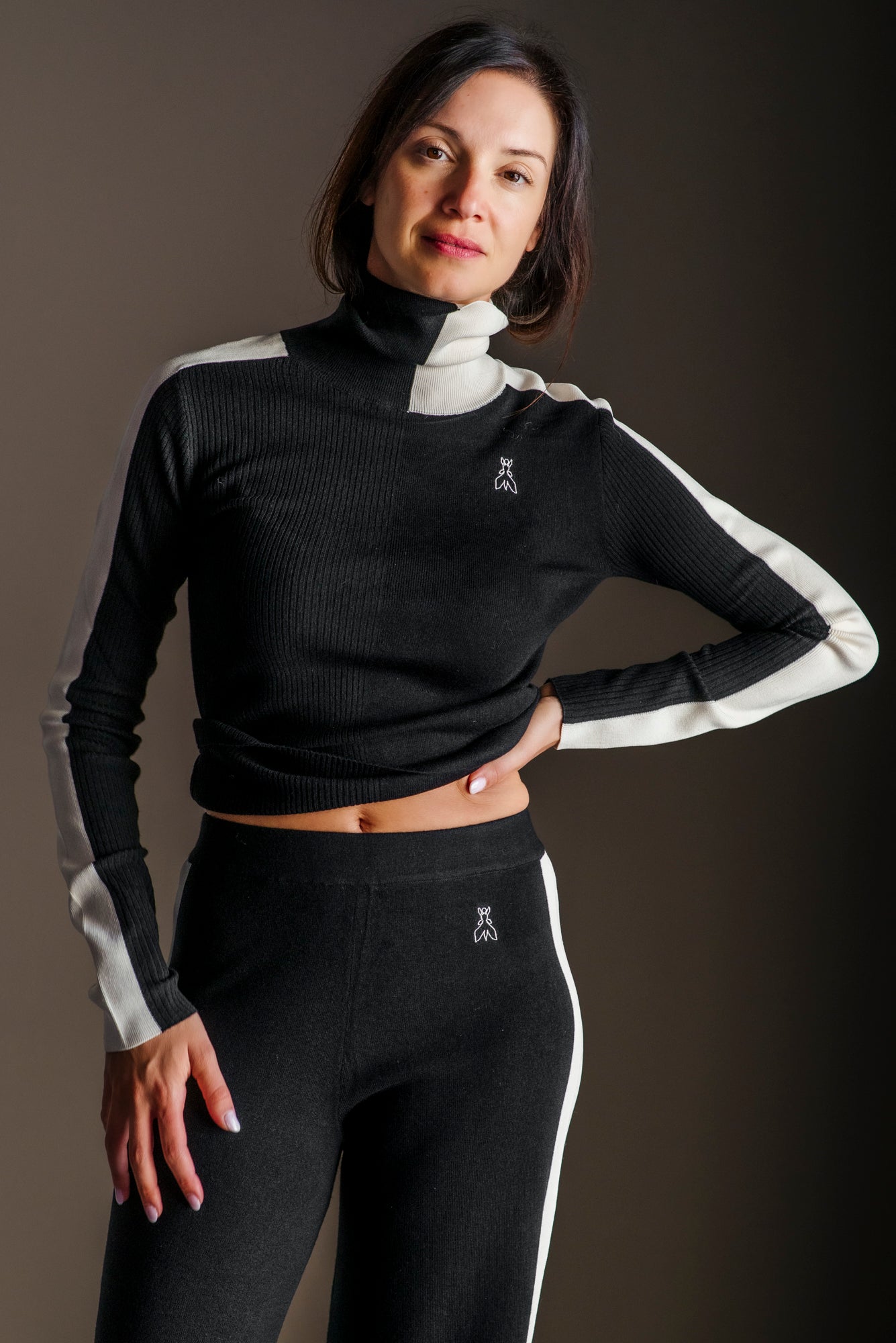 Pantalone Fly in Maglia Misto Lana Bi-Texture