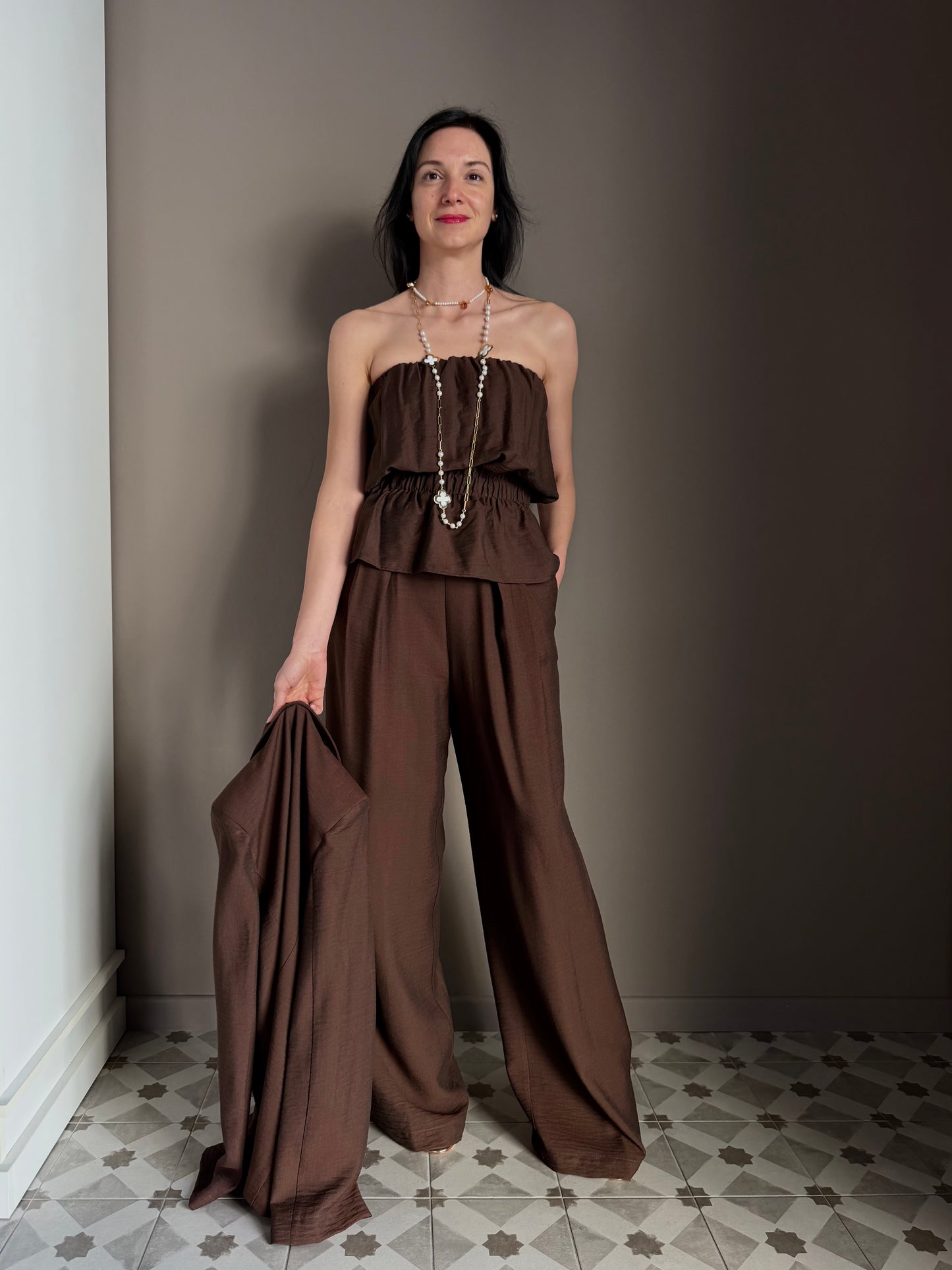 Pantalone Wide-Leg So Allure – cioccolato