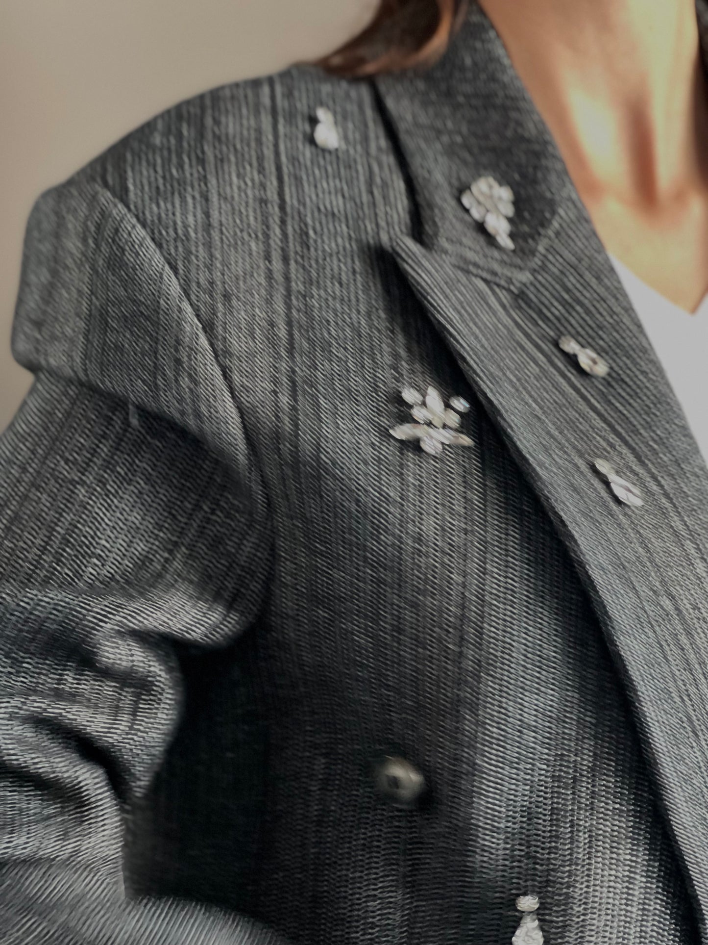 Giacca oversize con strass