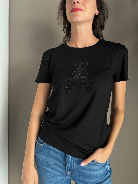 T-shirt in viscosa Patrizia Pepe nera
