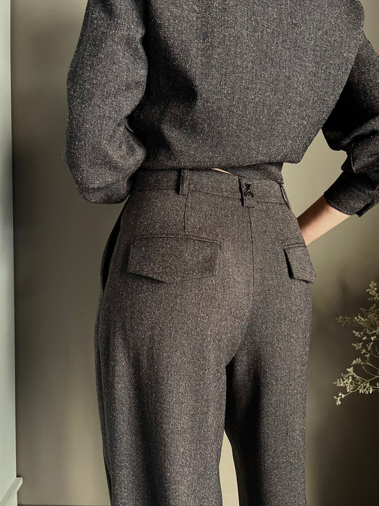 Pantaloni strutturati con pieghe