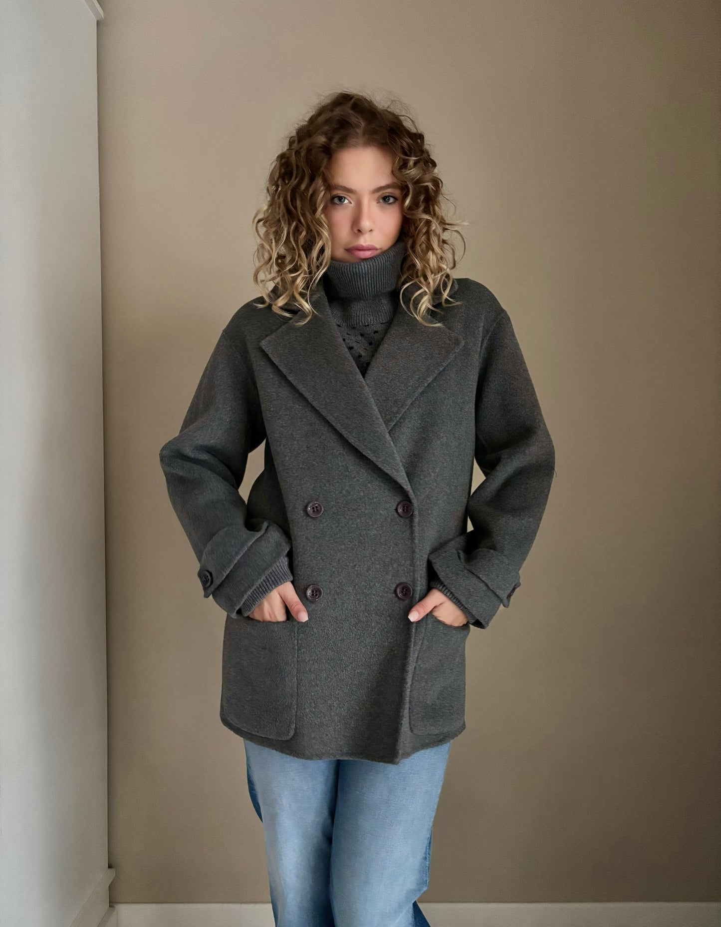 Cappotto doppio petto grigio