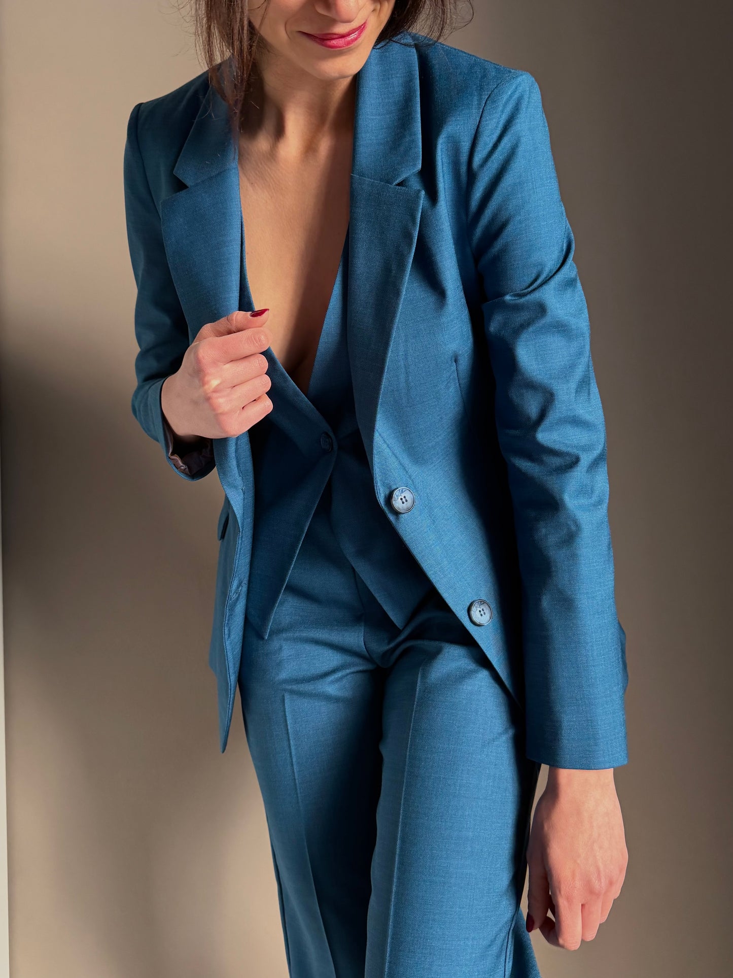 Giacca doppio bottone Teal