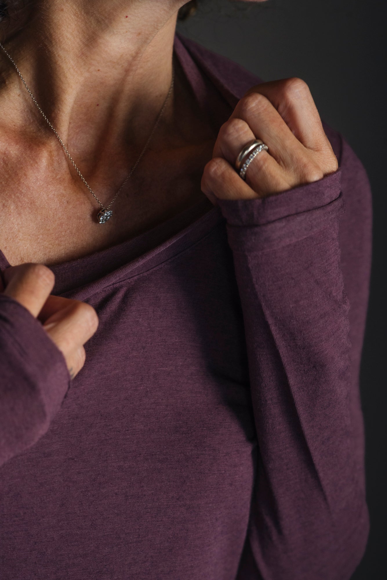 Girocollo soft Touch in Cashmere e Viscosa - Malva