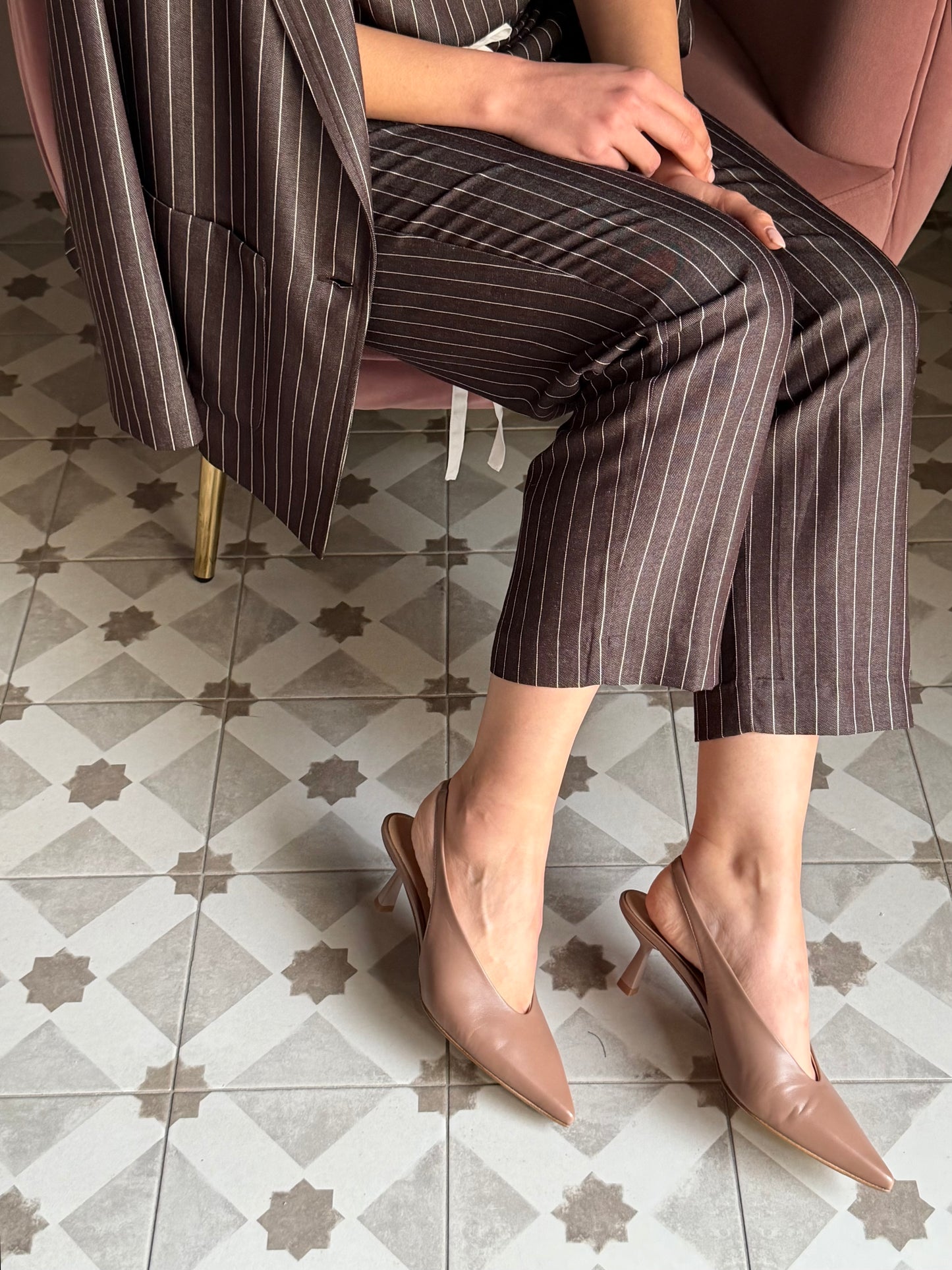 Slingback nude in capretto