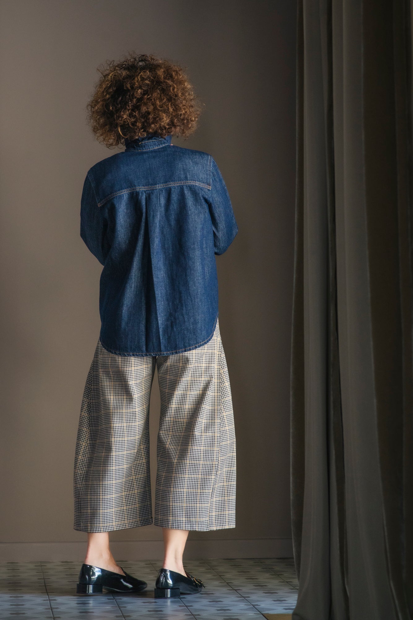 Camicia in denim soft touch