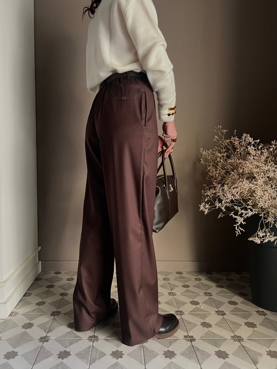 Pantalone a palazzo city chic fondente