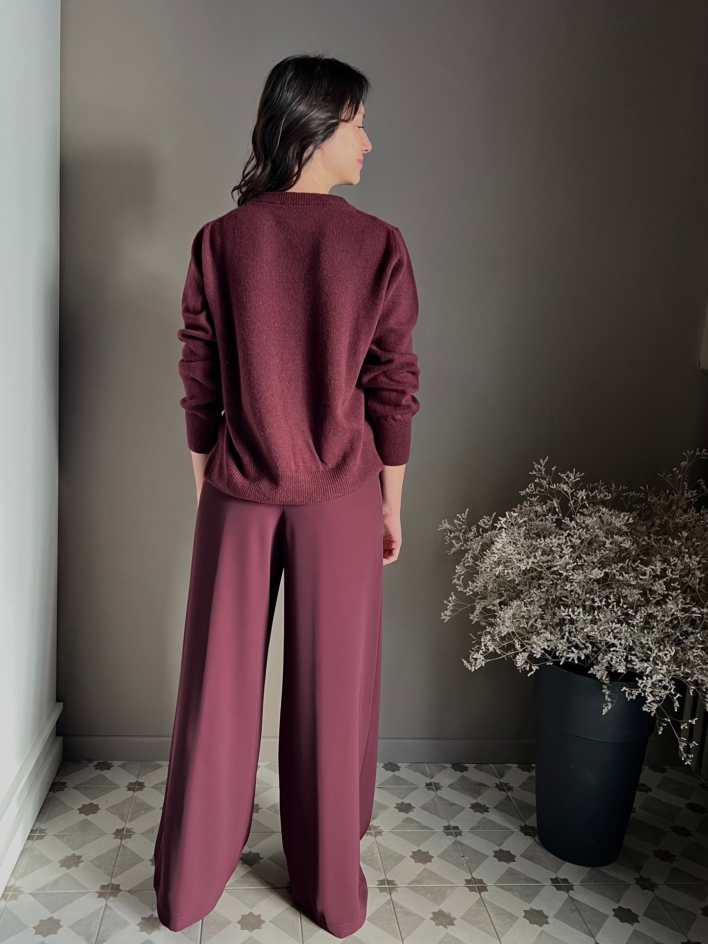 Maglia girocollo in lana merinos