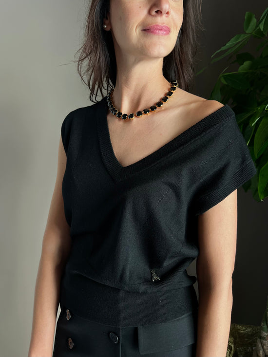 Gilet in lana scollo a V