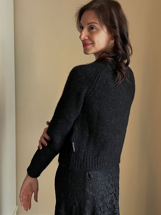 Cardigan girocollo nero