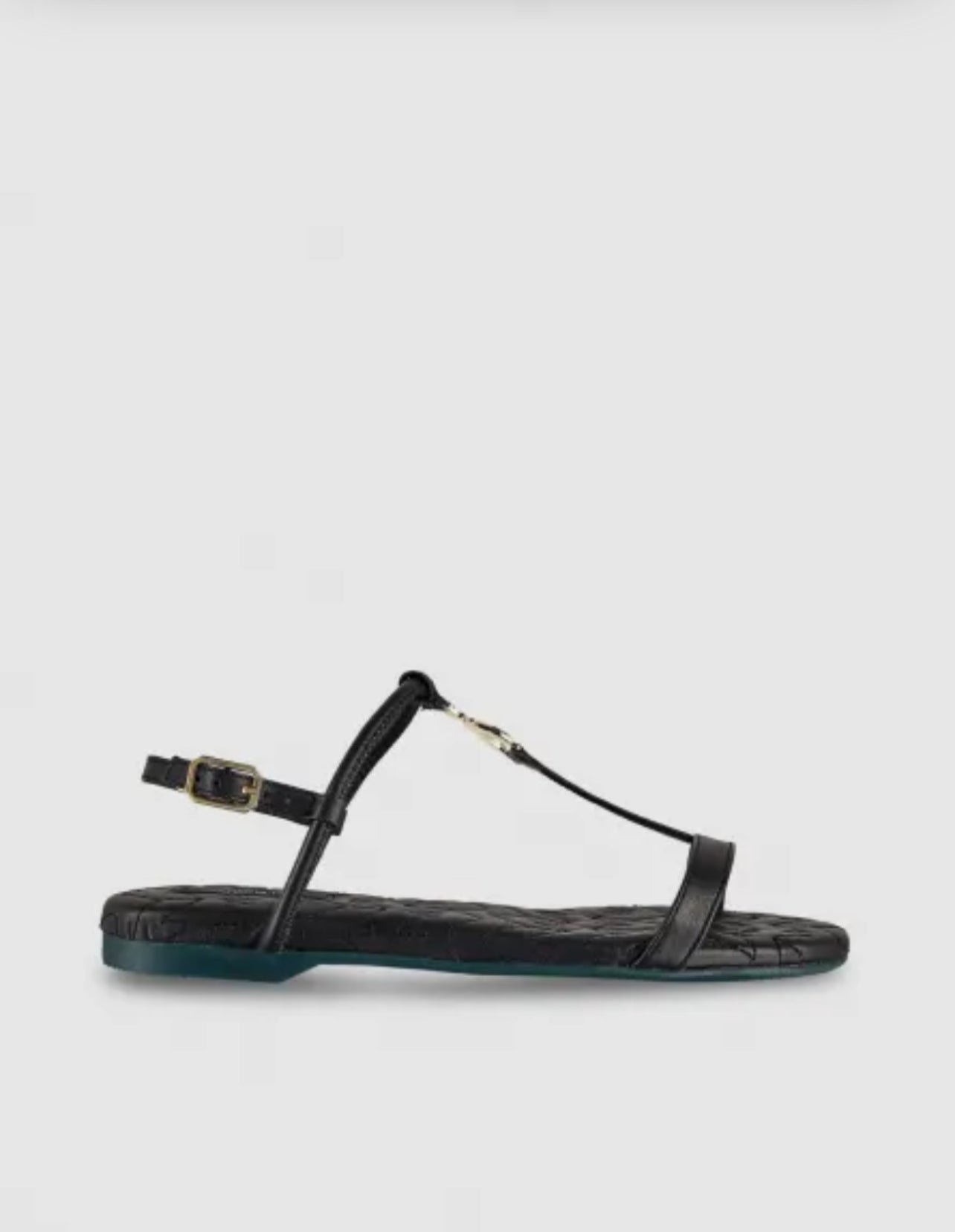 Sandalo flat in pelle nero