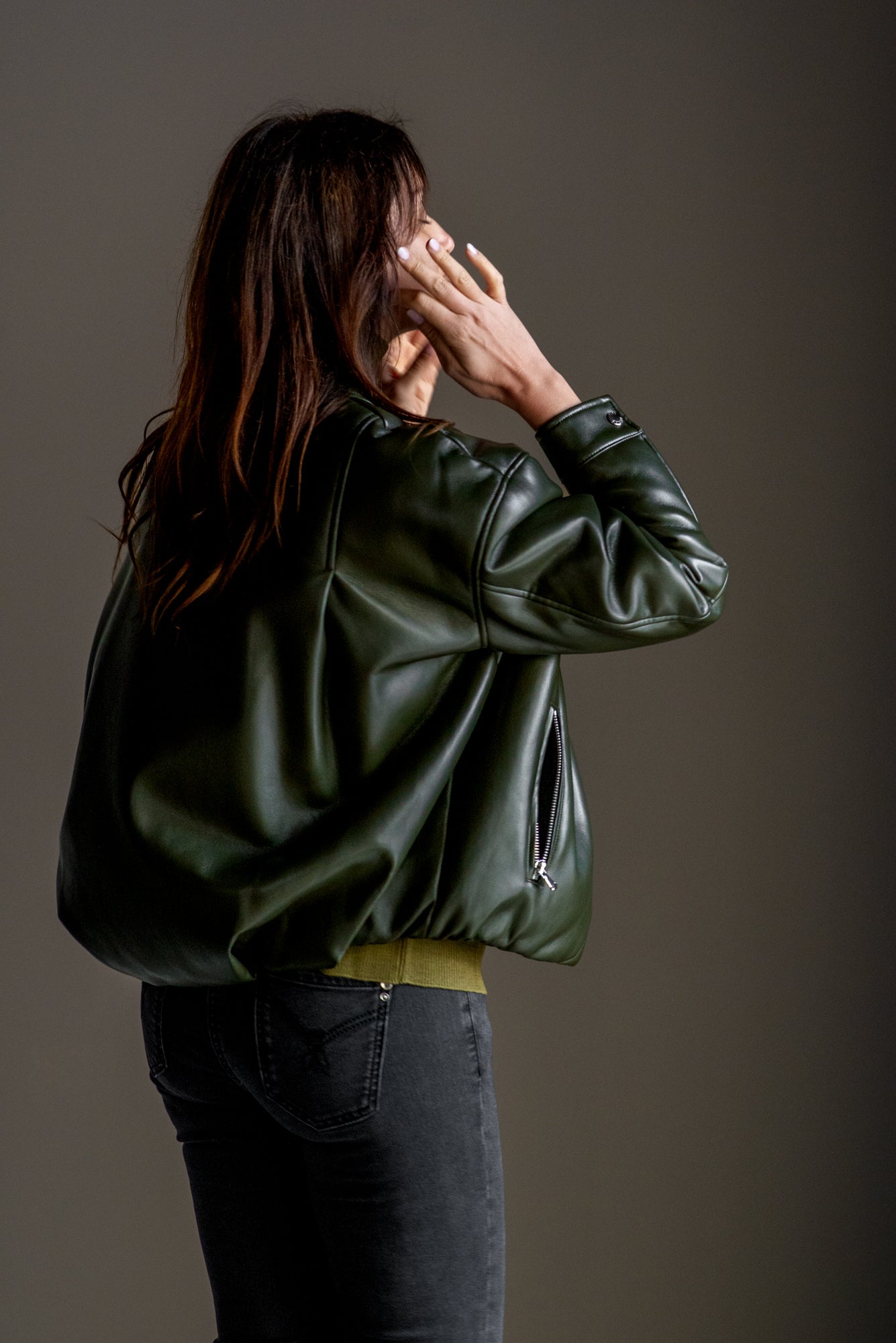 Bomber in similpelle Verde Patrizia Pepe