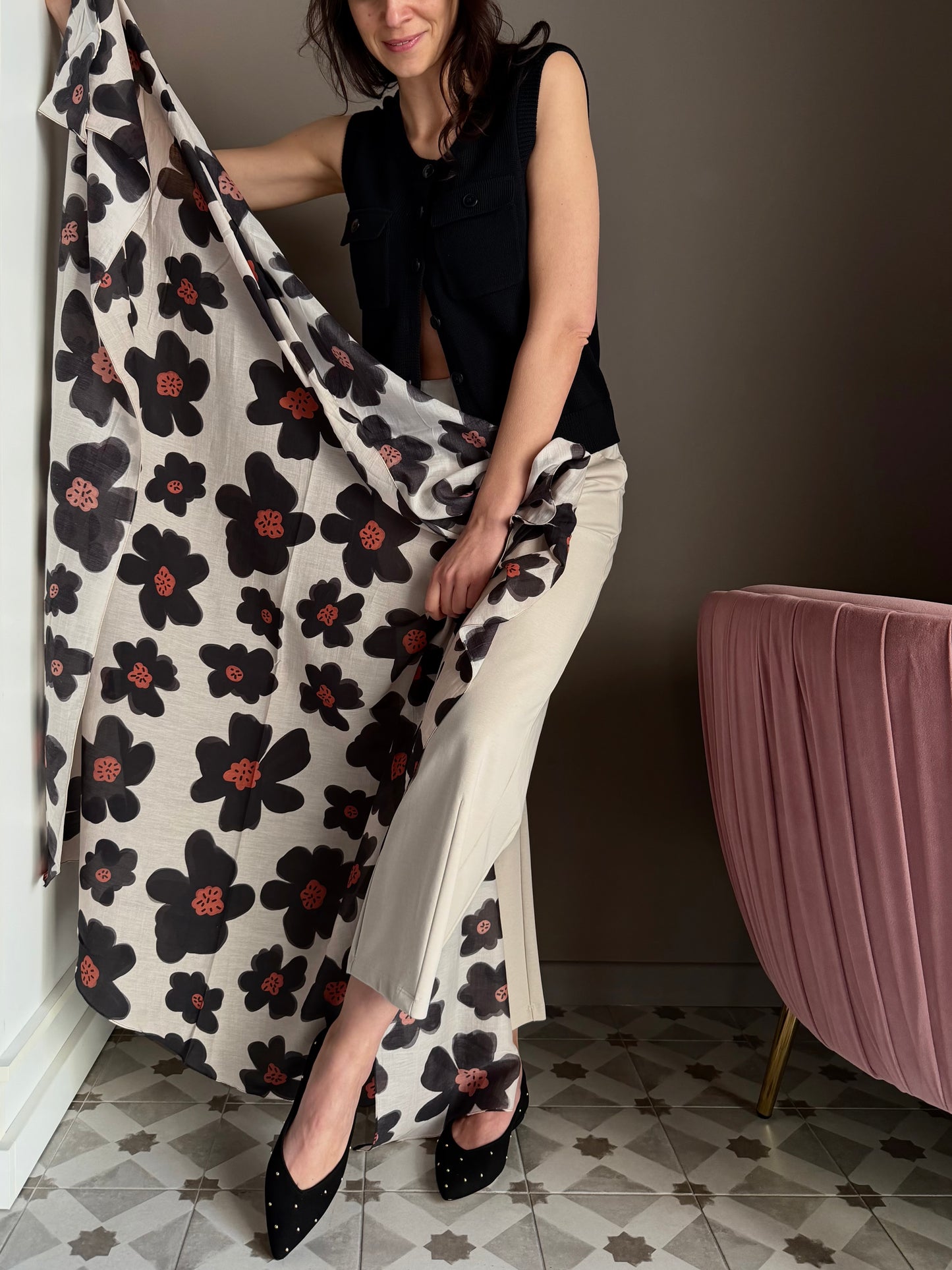 Sciarpa in cotone e seta Alessia Santi