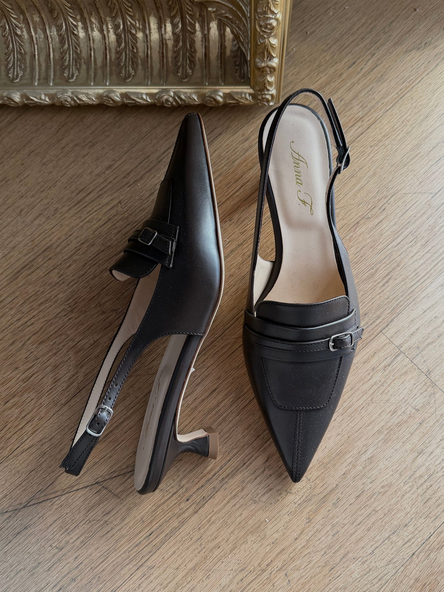 Slingback in nappa moro