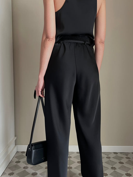 Pantaloni in raso con cinturino