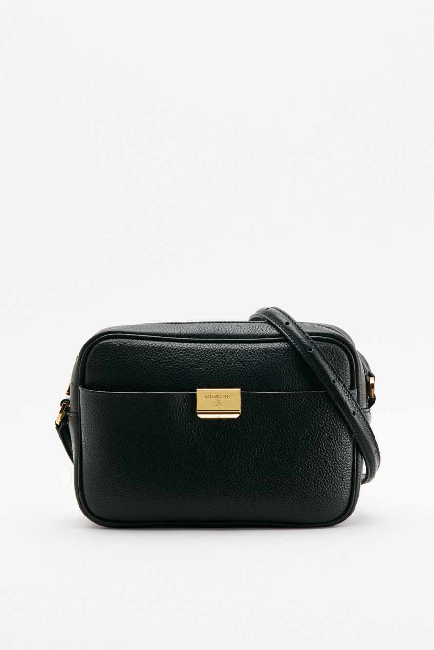 Borsa a tracolla in pelle nero Patrizia Pepe
