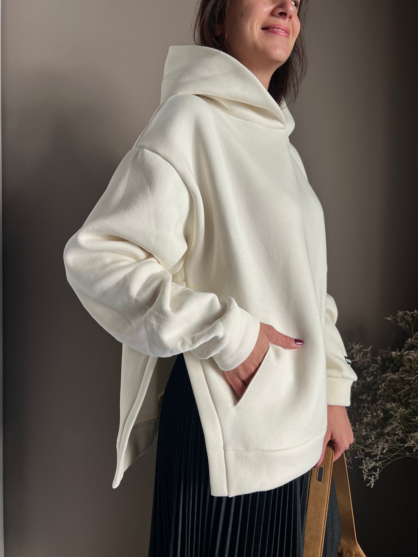 Felpa oversize con spacchi laterali