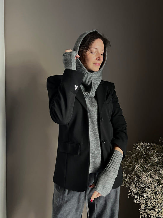 Guanto senza dita in cashmere