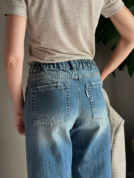 Pantalone in denim So Allure con elastico
