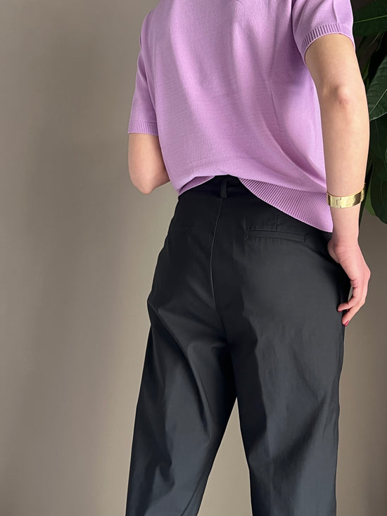 Pantalone in cotone con risvolto