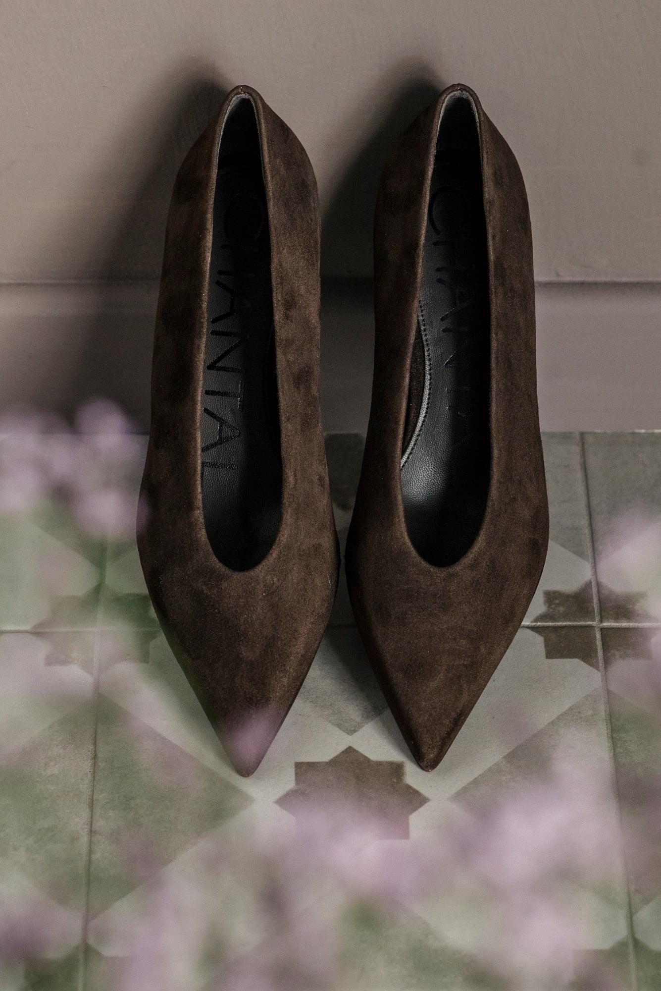 Decolletè in suede moro