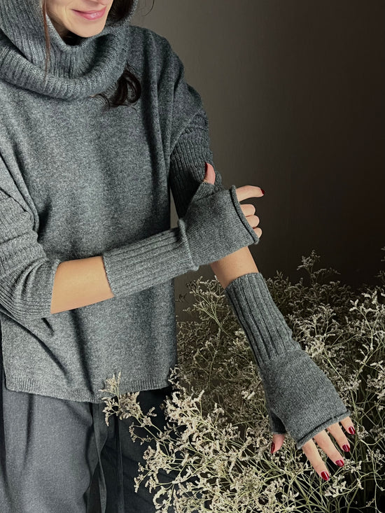 Guanto senza dita in cashmere