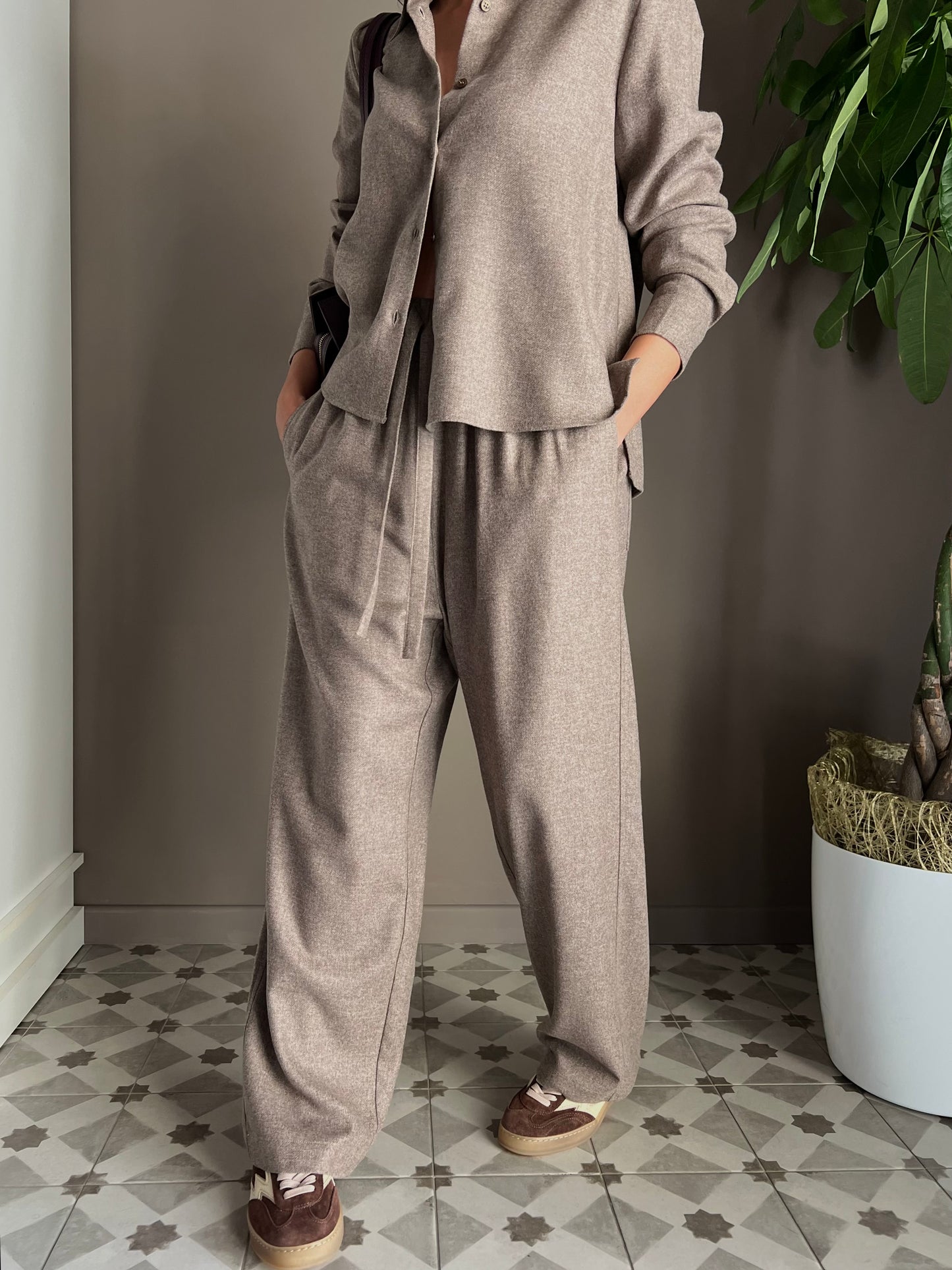 Pantalone in flanella jogger