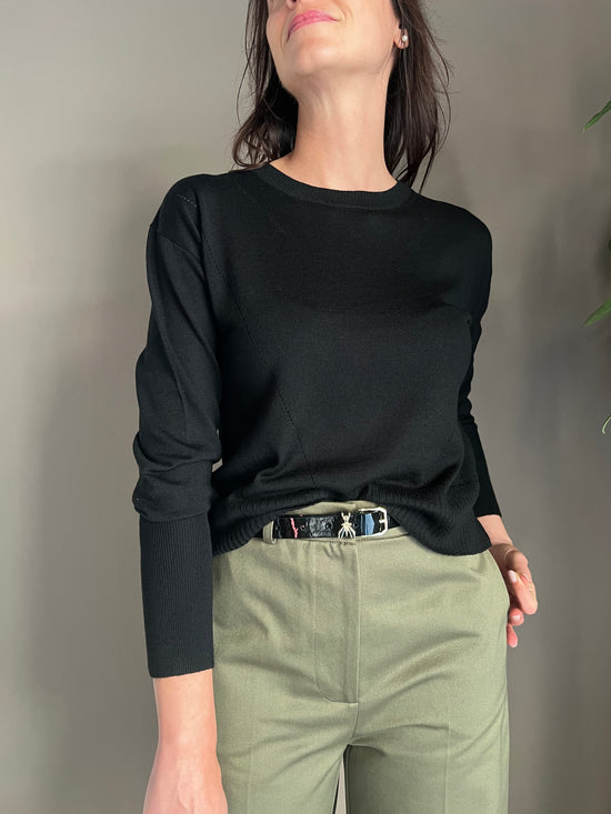 Maglia in lana girocollo nera Patrizia Pepe