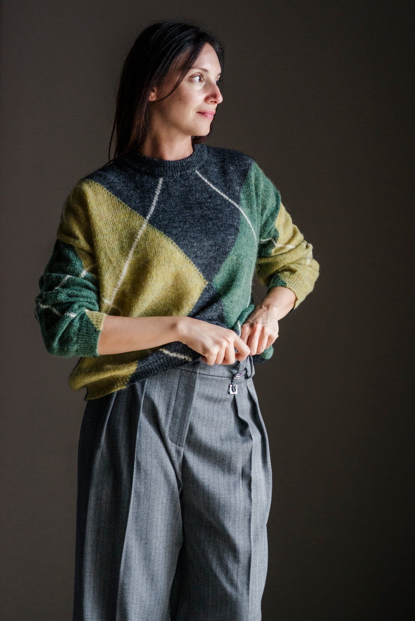 Maglione a rombi girocollo