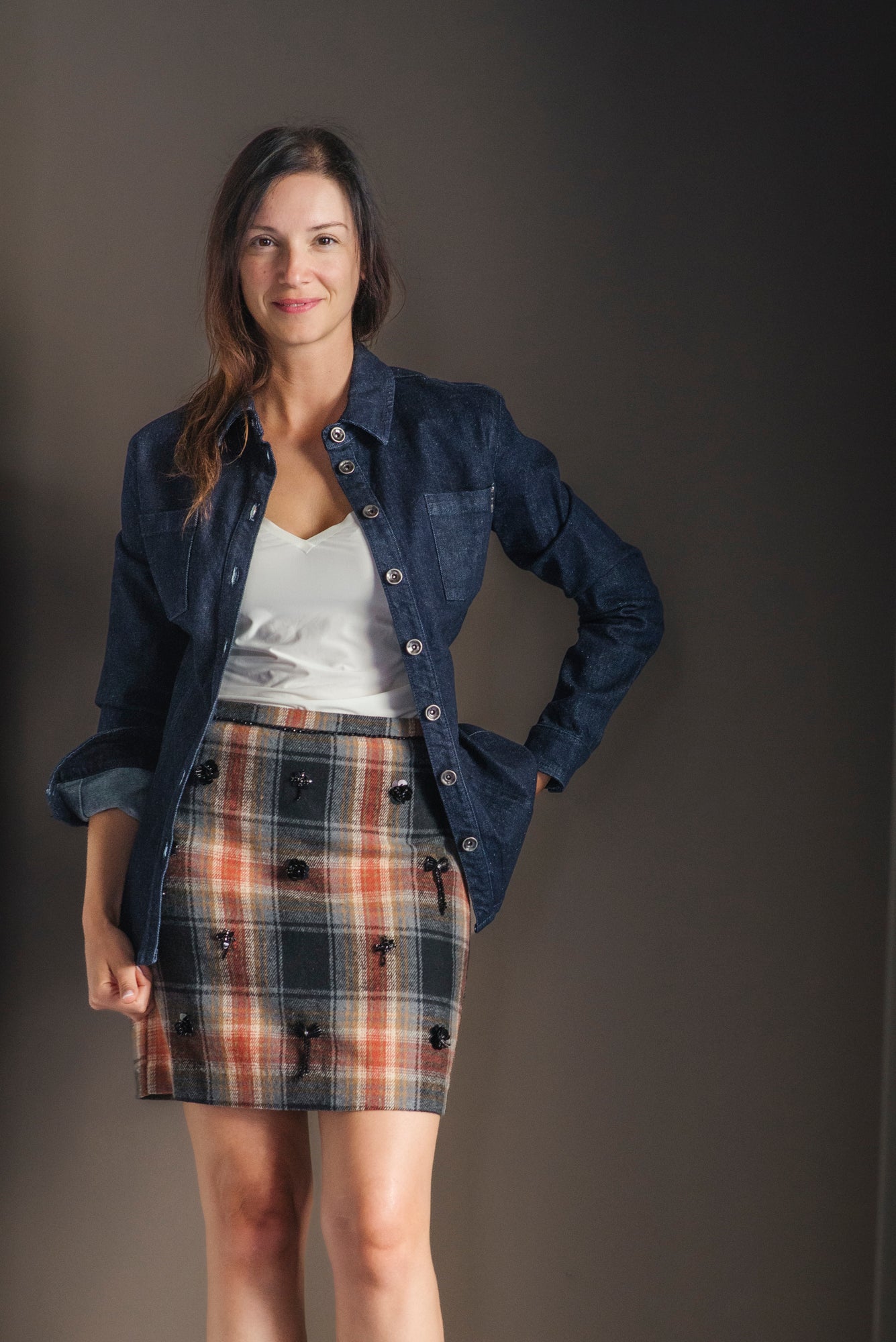 Minigonna in Tartan con applicazioni