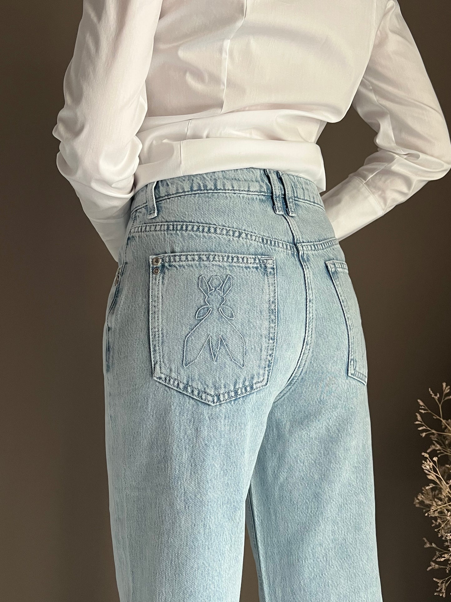 Pantalone denim wide-leg new last wash