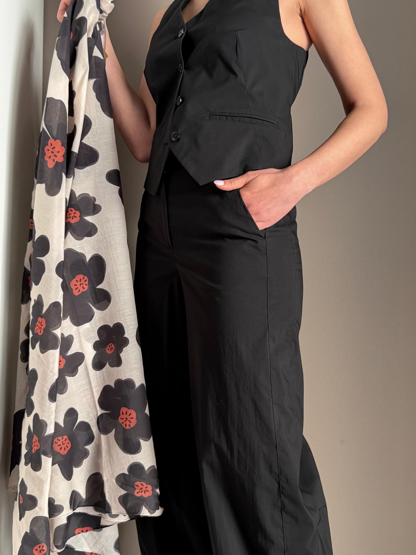 Pantalone "Balloon" in Cotone Nero