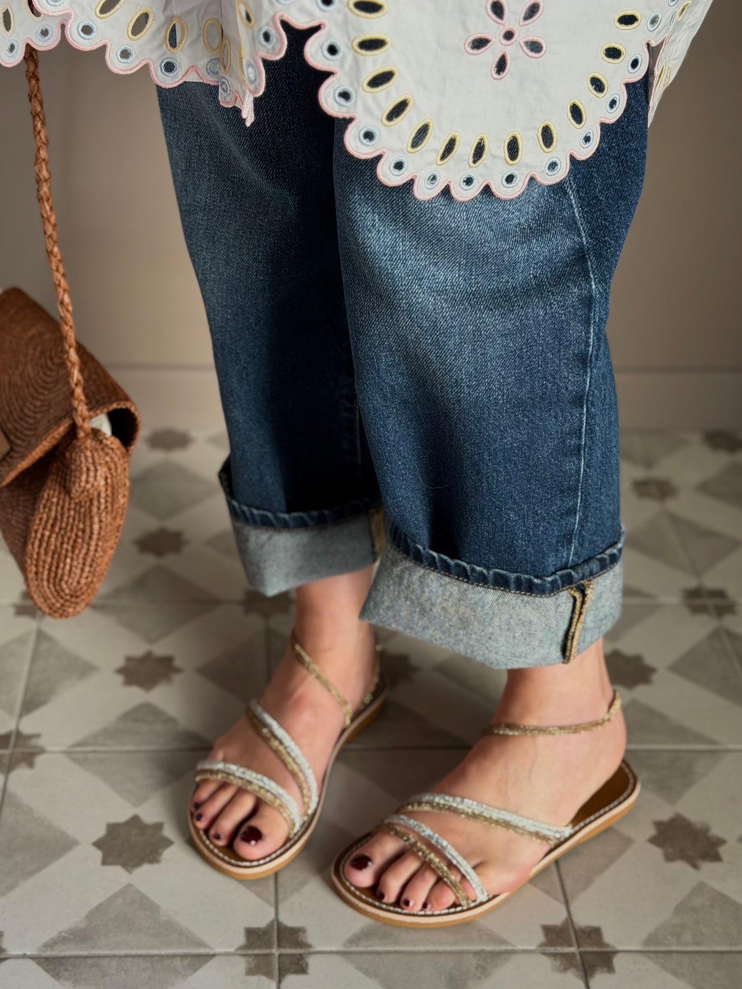 Sandalo Flat oro/argento Le Salentine