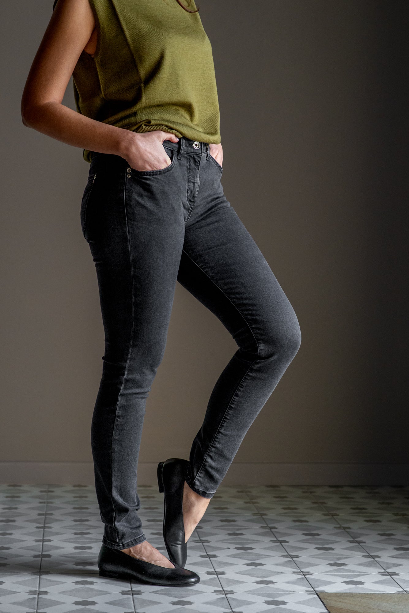 Pantalone denim super skinny strech