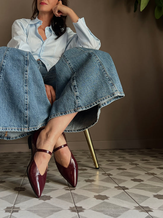 Scarpa bassa Mary Jane bordeaux