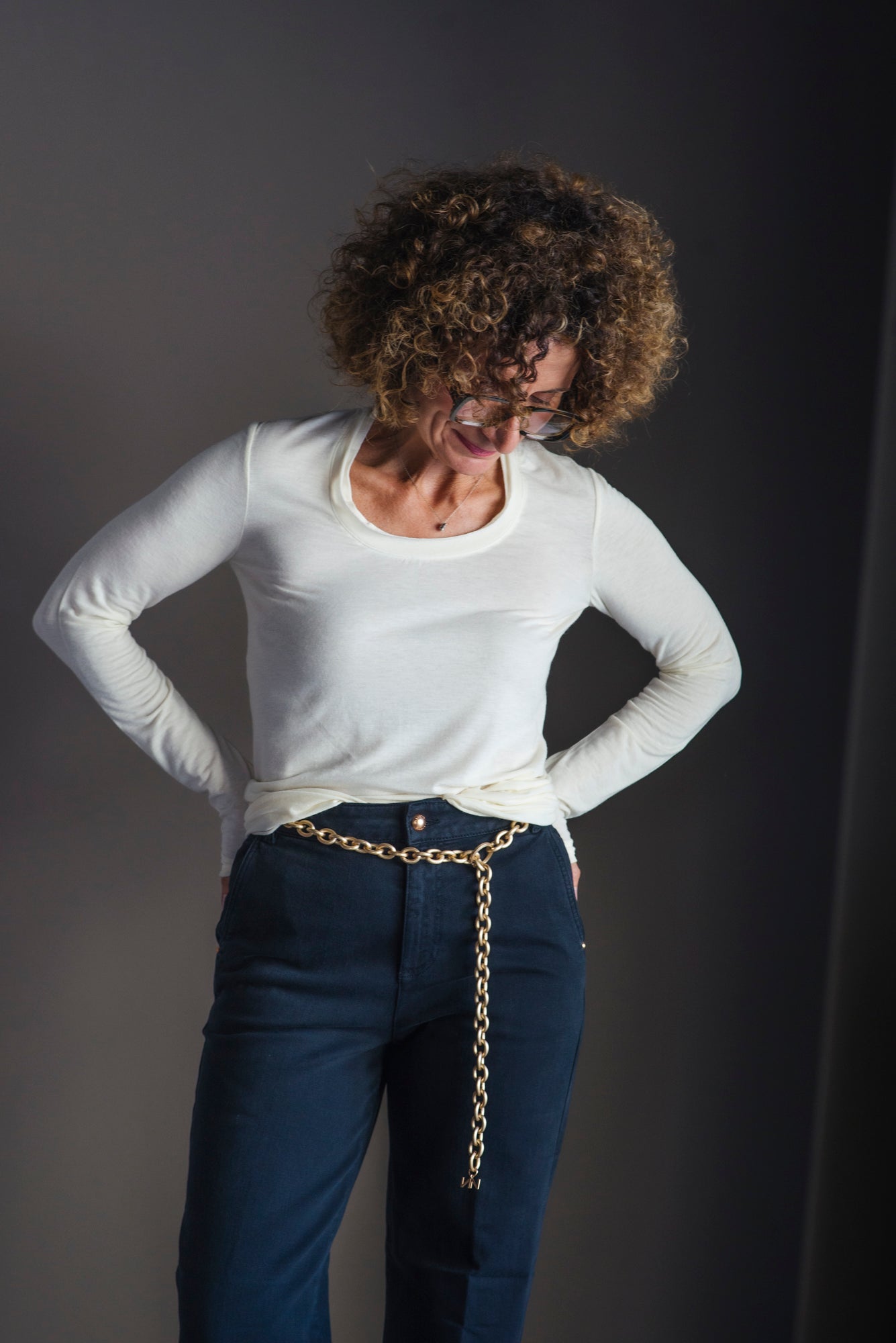Girocollo soft touch in cashmere e viscosa -burro