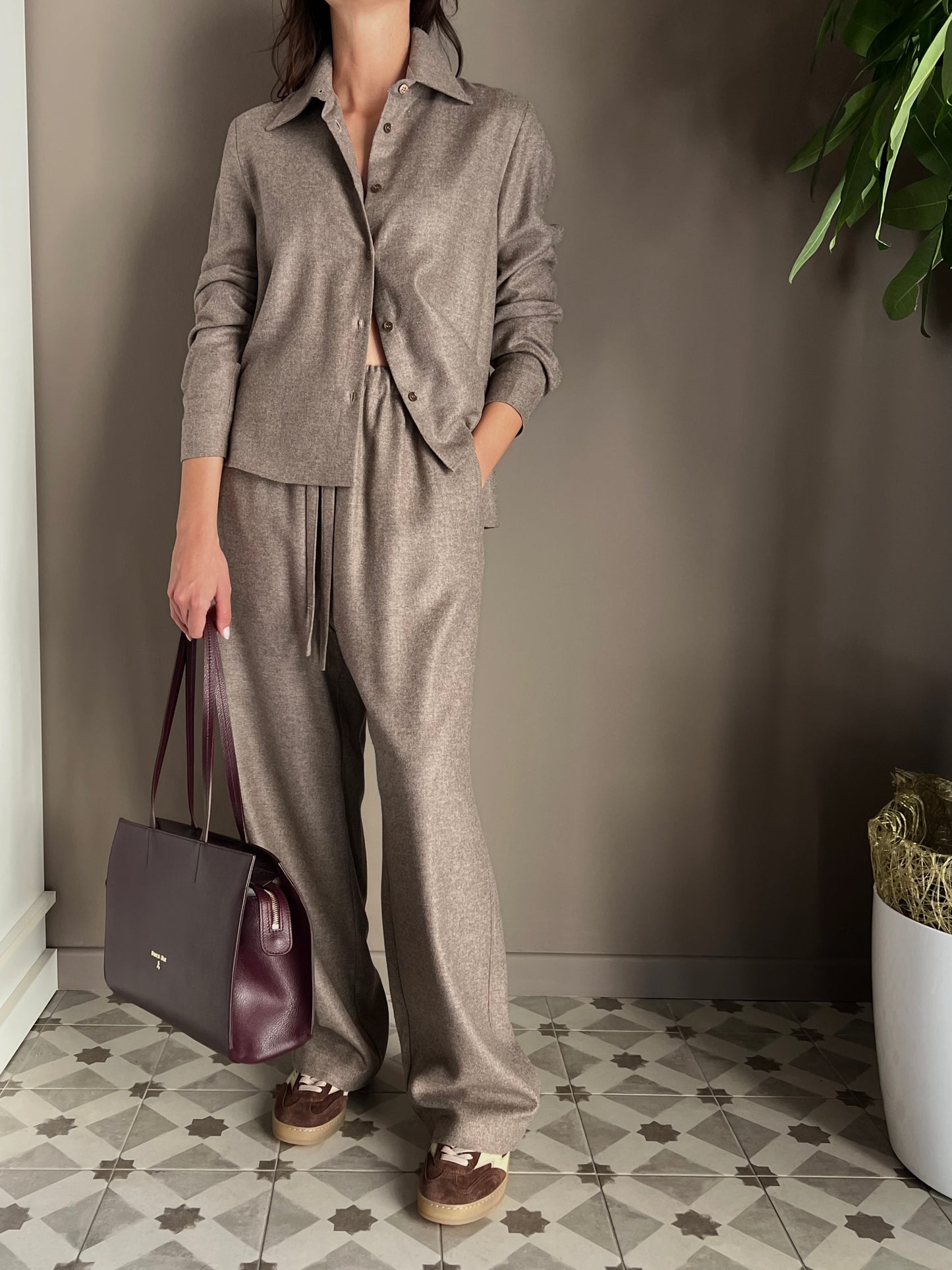 Pantalone in flanella jogger