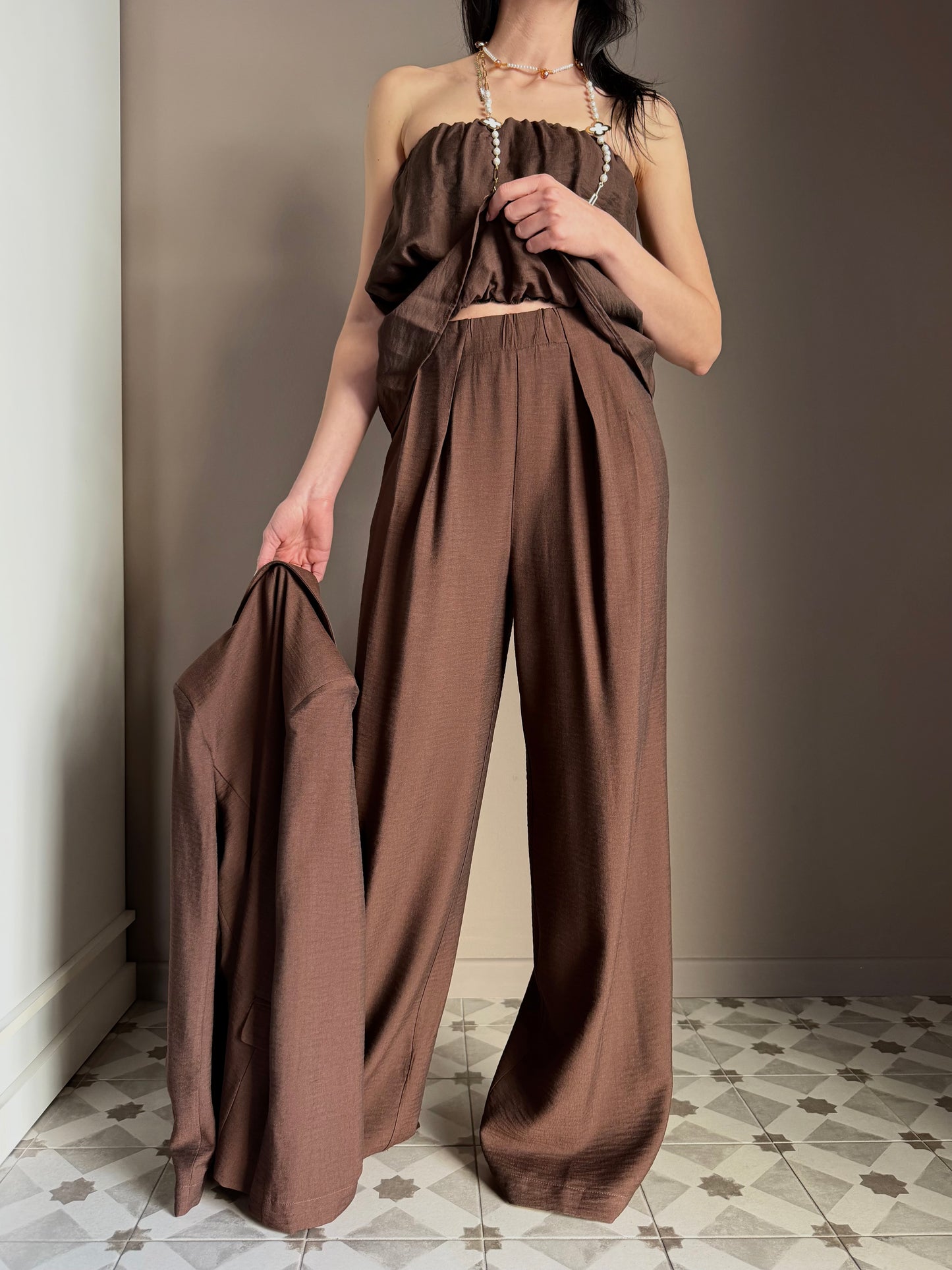 Pantalone Wide-Leg So Allure – cioccolato