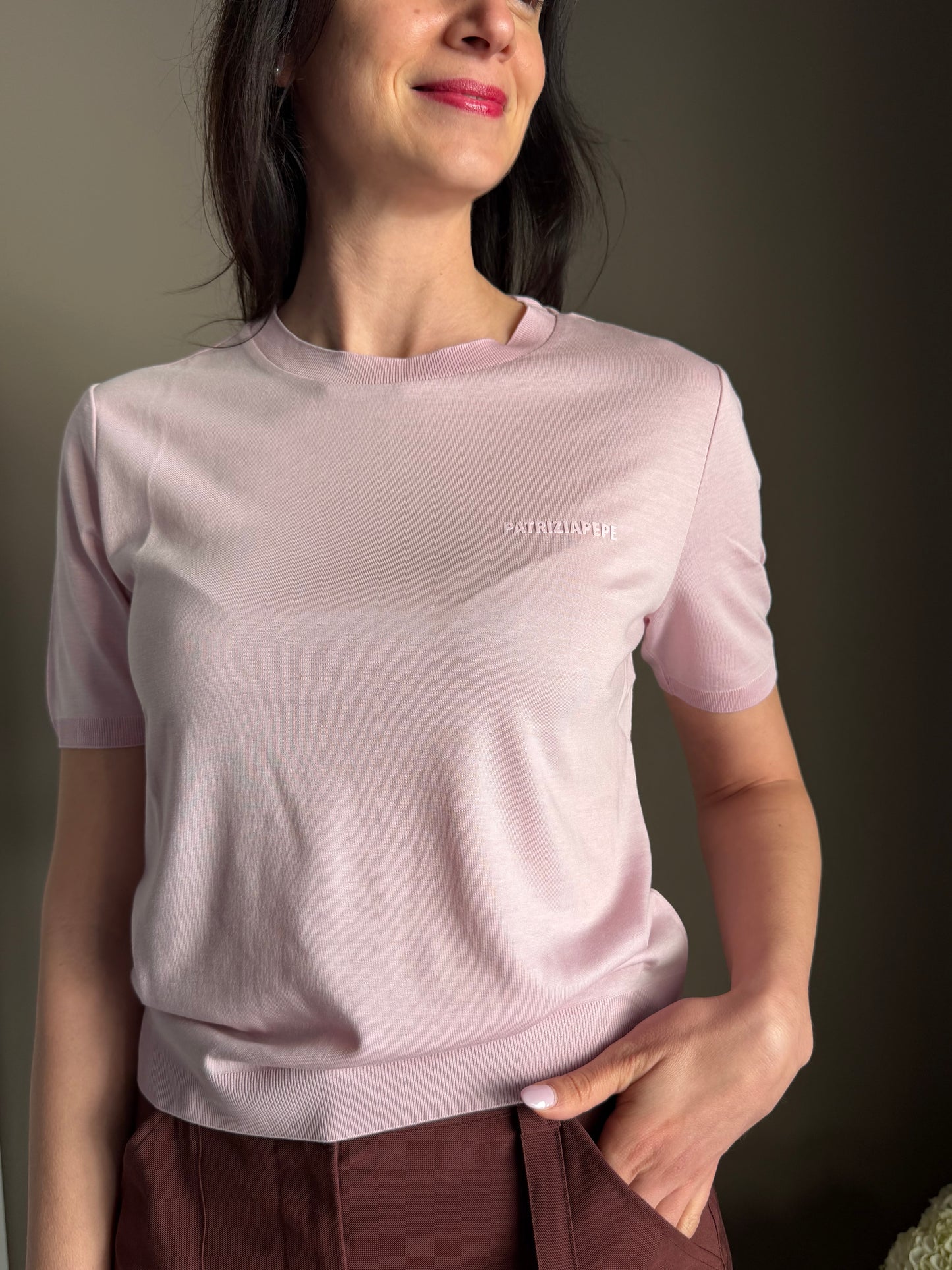 T-shirt in filo Shell Liliac