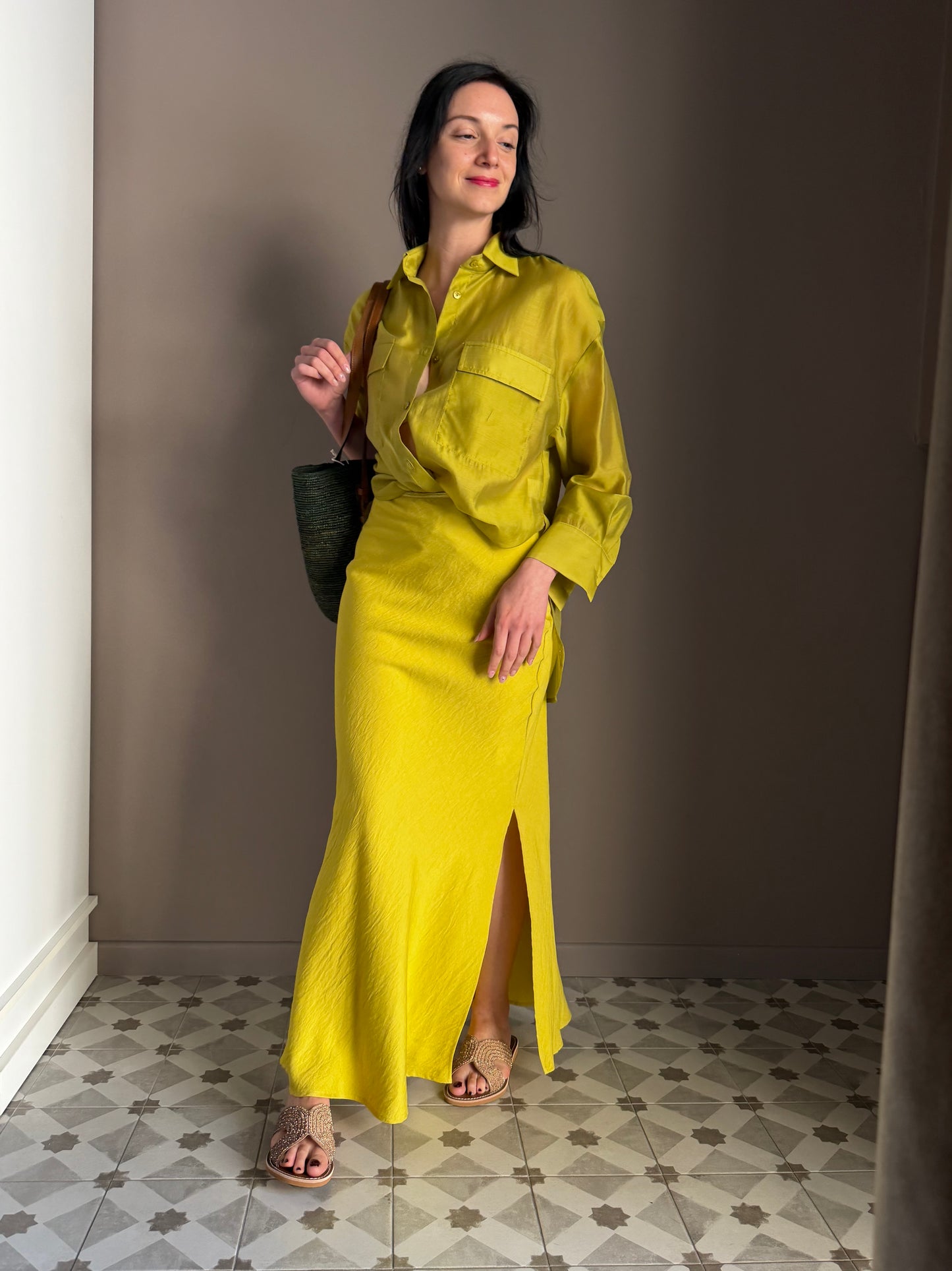 Gonna Lunga Lime in Misto Viscosa | So Allure