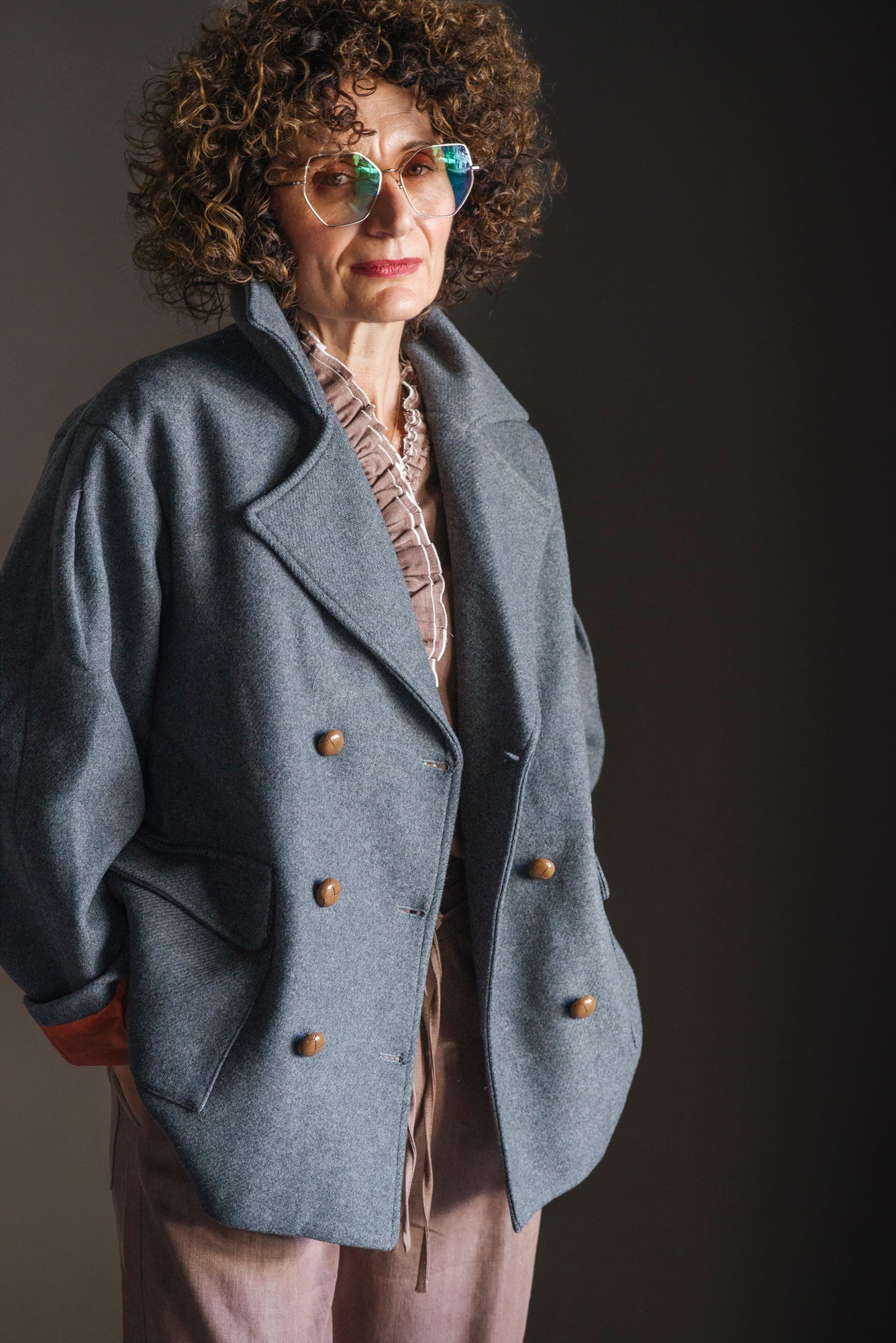 Caban oversize grigio